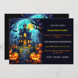 Viejas invitaciones de fiesta de Halloween en la c