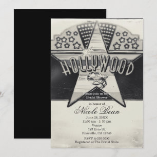 Viejas invitaciones de Hollywood en blanco y negro