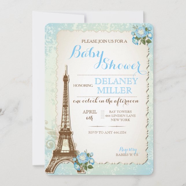 Viejas invitaciones de los chicos de Baby Shower d (Anverso)