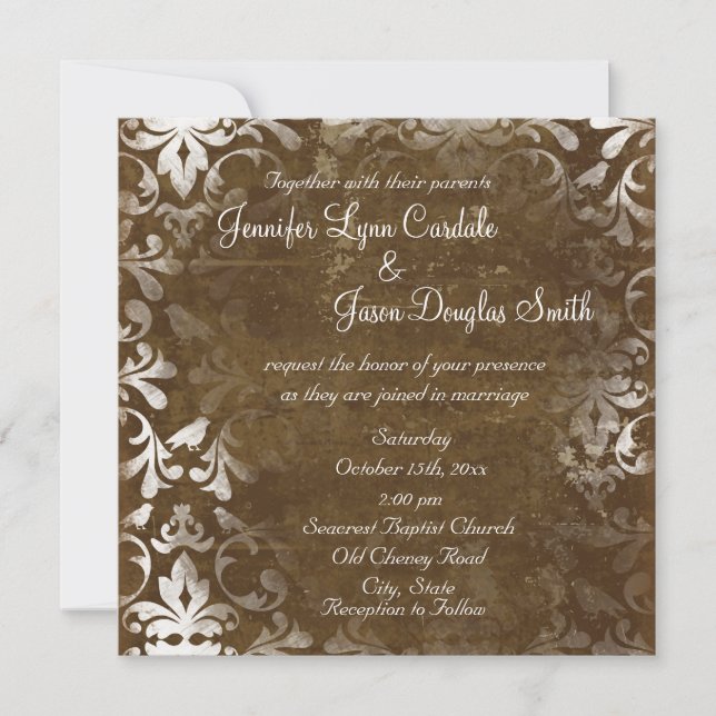 Viejas invitaciones de matrimonio para damasco rub (Anverso)