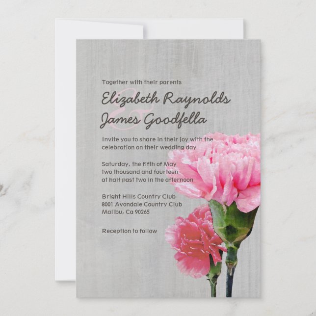 Viejas invitaciones de matrimonio para minicarnaci (Anverso)