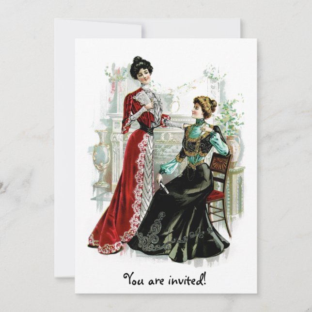 Viejas invitaciones de moda para damas victorianas (Anverso)