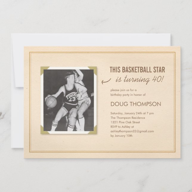 Viejas invitaciones del cumpleaños de la foto de (Anverso)