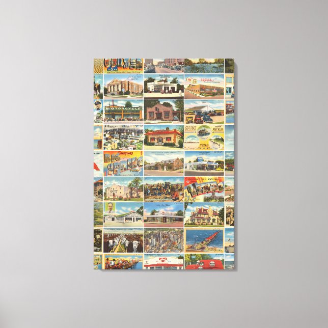 Viejas postales de Texas para impresión de lienzo  (Anverso)