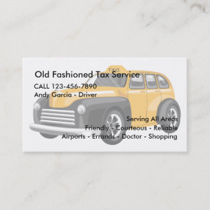 Viejas tarjetas de negocios de taxis de moda