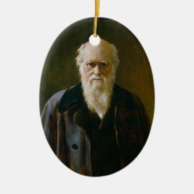 Viejo ateo de Charles Darwin un ornamento oval (Frente)