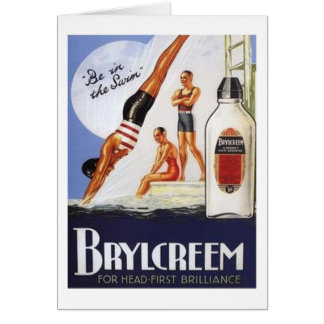 Viejo Brylcreem estar en el anuncio de natación