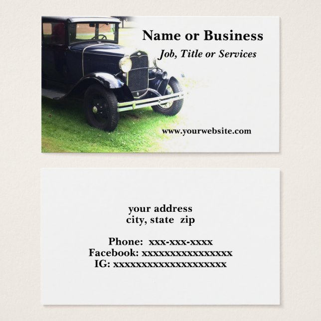 viejo coche antiguo (Anverso y reverso)