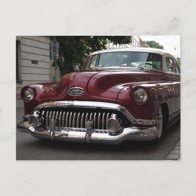 Viejo coche vintage - postal (Anverso)