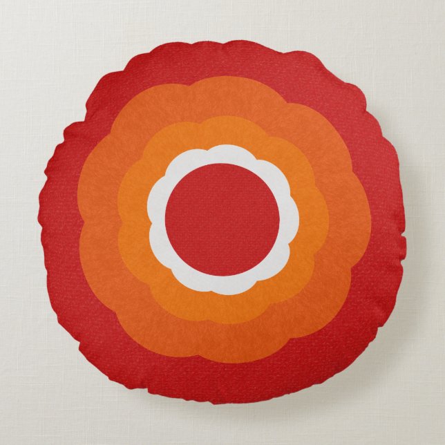Viejo cojín redondo de rosetón contemporáneo (Anverso)