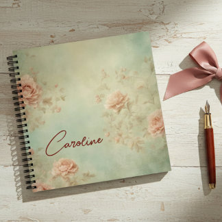 Viejo cuaderno de revistas florales de ensueño de 