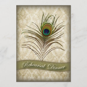 Viejo damasco pavo real ensayo Invitación a la cen