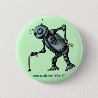 Viejo diseño fresco divertido del botón del robot