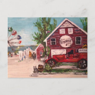 Viejo fuego, pintura de Ginebra en una postal