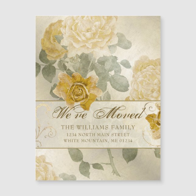 Viejo Golden Yellow Rose Floral en movimiento (Anverso)