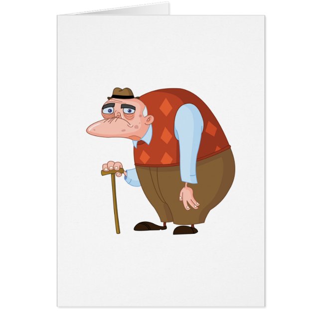 Viejo hombre con un bastón (Frente)