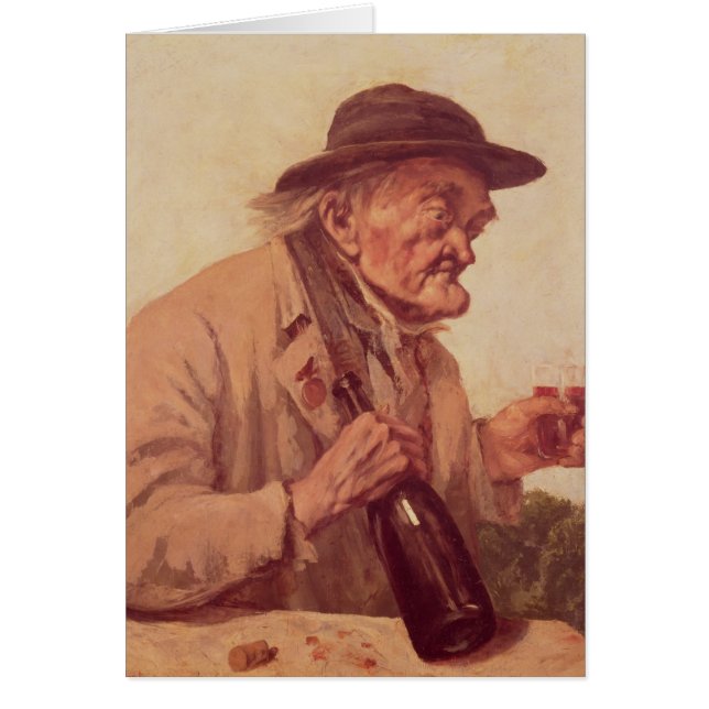 Viejo hombre con un vidrio de vino (Frente)