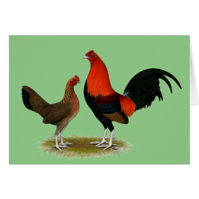 Viejo juego inglés Bantams: BB Red Pair (Anverso (Horizontal))