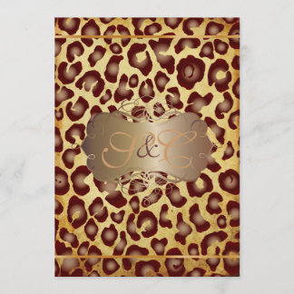 Viejo leopardo + remolinos de perlas Invitaciones