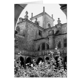 Viejo patio de fotografías en blanco y negro
