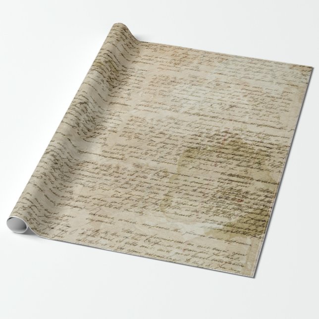 Viejo rollo del papel de embalaje de la letra de (Desenrollado)