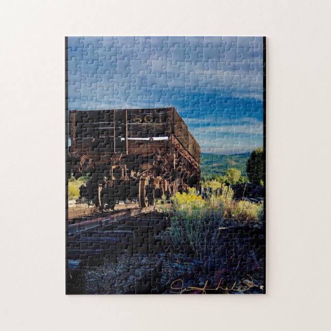 Viejo rompecabezas del coche ferroviario (Vertical)