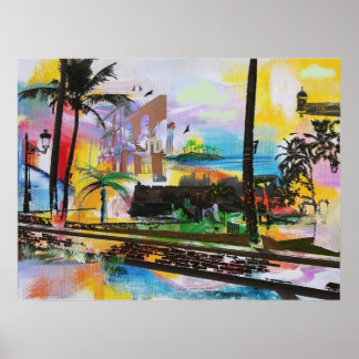 Viejo San Juan, Puerto Rico - collage de arte