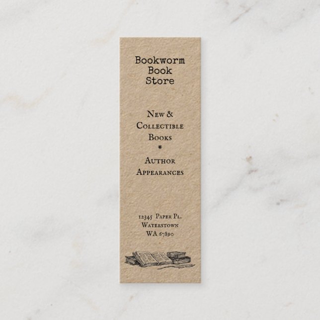 Viejos Libros Tarjeta de descuento editable de tie (Anverso)