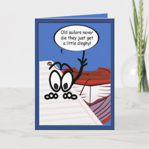 Viejos marineros Dinghy Funny Tarjeta de Saludo Pe