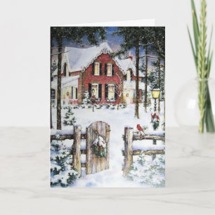 Viejos Navidades de moda Tarjeta de puerta de jard