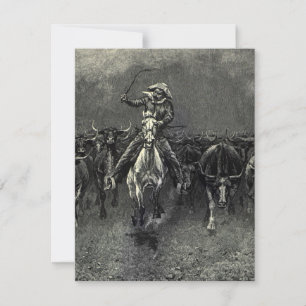 Viejos Vaqueros, Una Estampida de Frederic Remingt