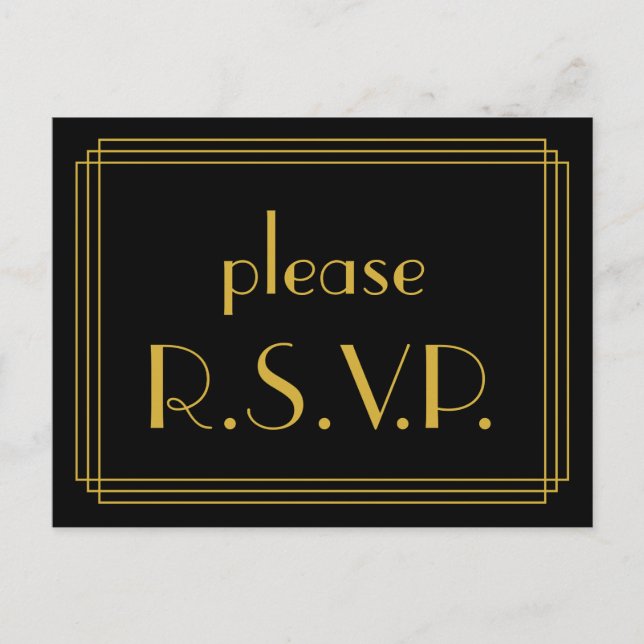 Viejos veinte años miran la tarjeta postal RSVP (Anverso)