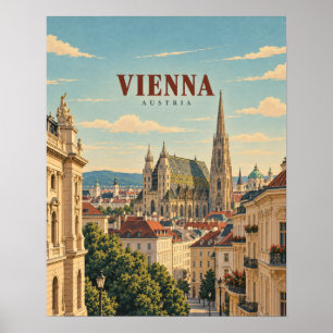 Viena Austria Arte de Viaje Vintage