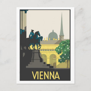 Viena, ilustracion, postal de viaje vintage