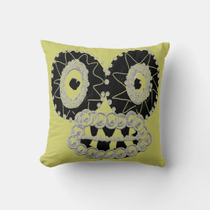 Viendo la almohada de sofa en aguacate verde