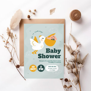 ¡Viene! Invitación de Baby Shower