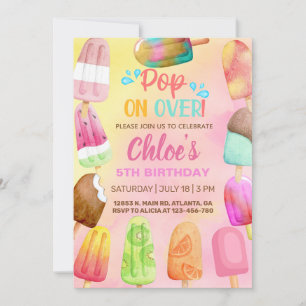 Viene sobre la invitación de cumpleaños de verano