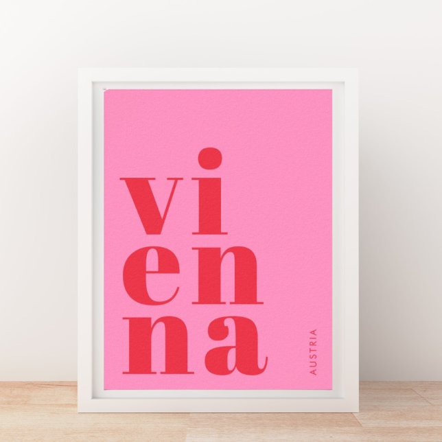 Vienna Wien Austria tipografía rosa Póster (Subido por el creador)