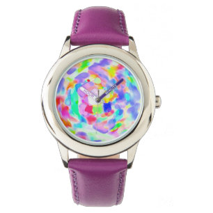 ¡Viento de colores en un reloj blanco!