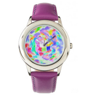 ¡Viento de colores en un reloj blanco!