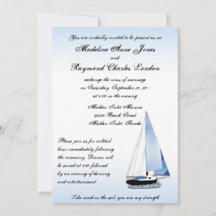 Viento en mi vela, velero Boda invitación