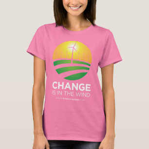 Vientos de Obama de la camiseta de las mujeres del