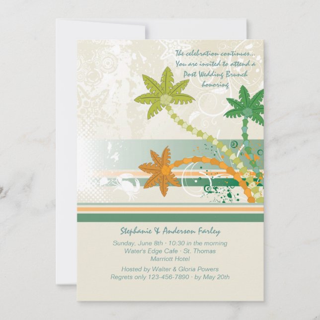 Vientos tropicales Invitación post Boda Brunch (Anverso)