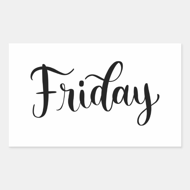 Viernes - Caligrafía / Pegatina de letras (Anverso)