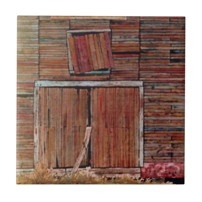 Viernes de granero viejas con baldosas de tela. (Frente)