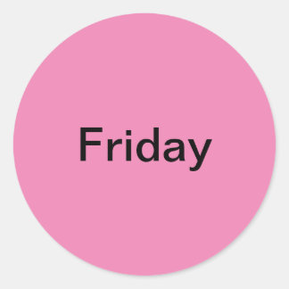 Viernes Día de la Semana Pegatinas Rosa