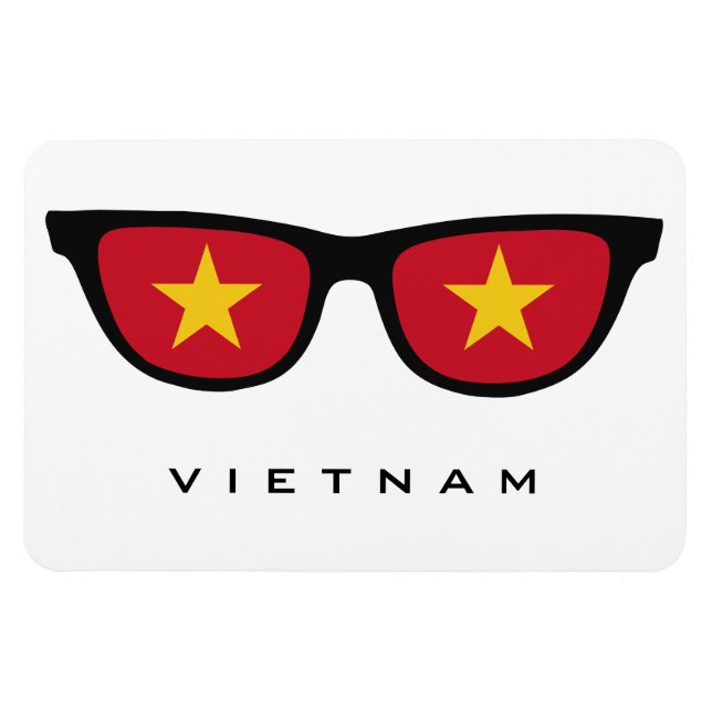 Vietnam Shades personalizado texto e imán de color (Horizontal)