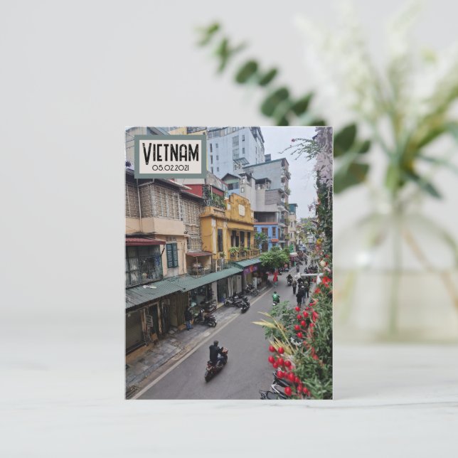 Vietnam Street Life, Personalizable Fecha Postal (Anverso de pie)