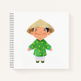 Vietnamita en el cuaderno de Áo Dài Espiral - "Xin