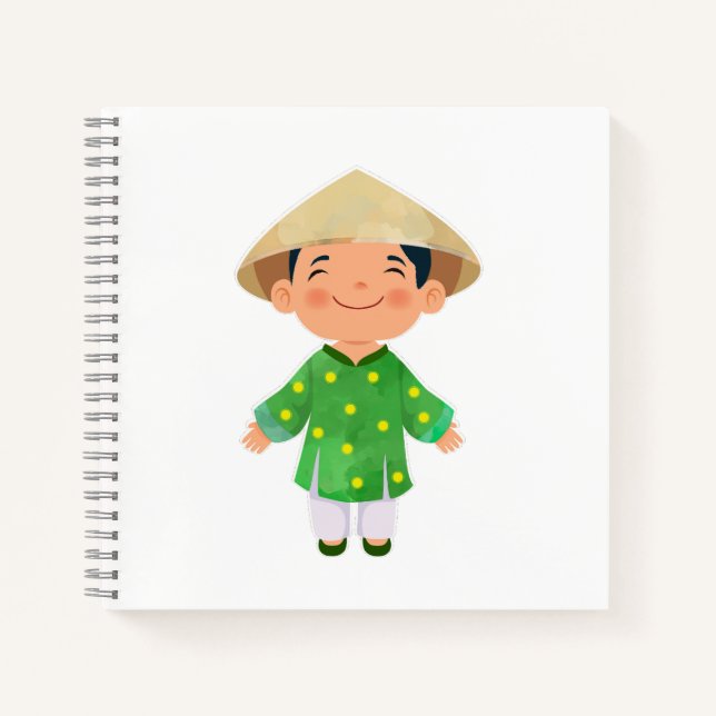 Vietnamita en el cuaderno de Áo Dài Espiral - "Xin (Anverso)